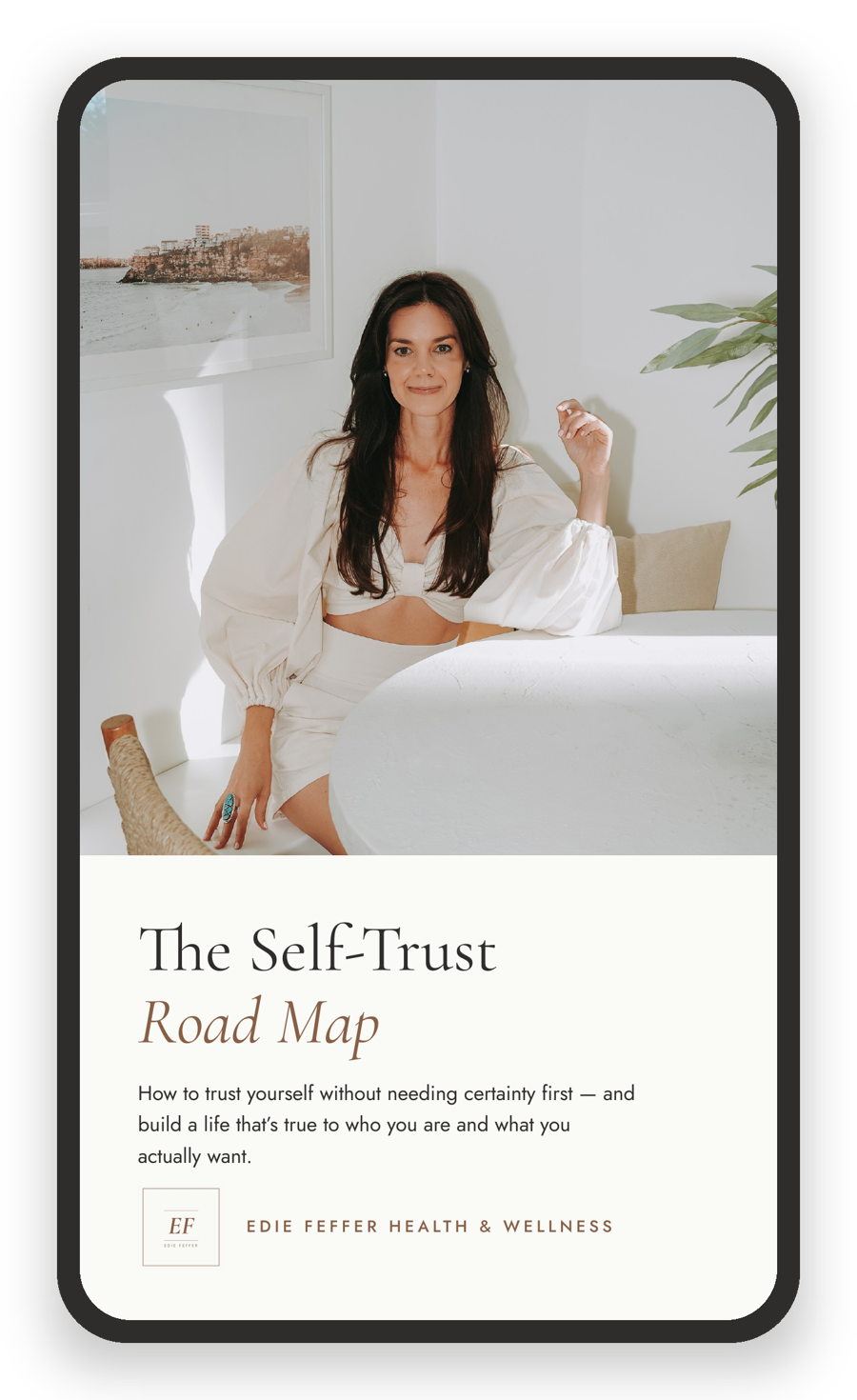 The Self-Trust Road Map guide, shown on a phone